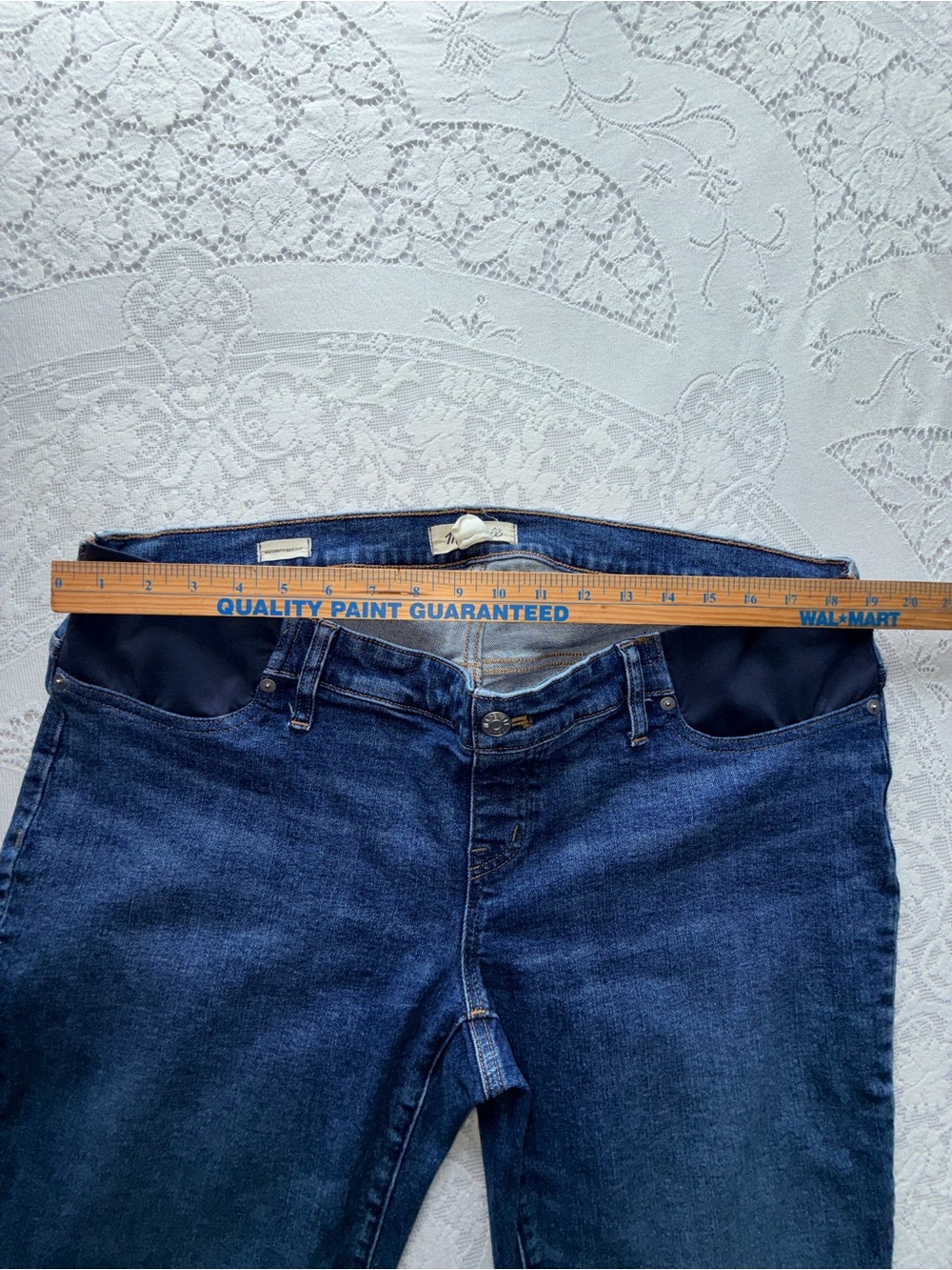 Madewell Maternity Kick Out Bootcut Jeans Blue Denim Size 33 CKP473227266 - Picture 11 of 12